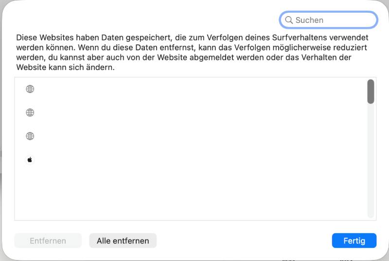 Safari Browserdaten löschen