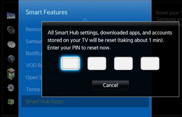 Samsung TV Smart Hub Code eingeben