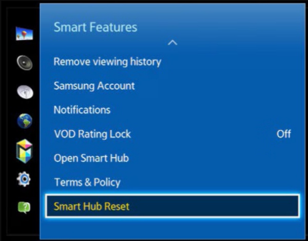 Samsung TV Smart Hub zurücksetzen