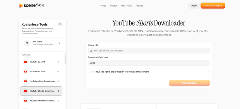 Sceneform YouTube Shorts Downloader