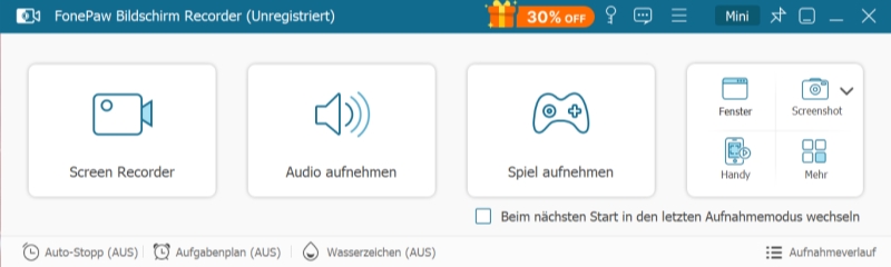 Video aufnehmen in FonePaw