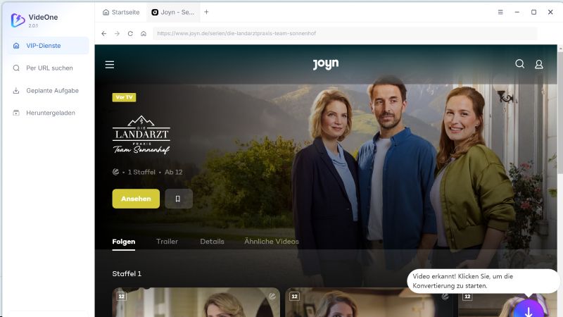 Seite zum Herunterladen von Joyn-Videos