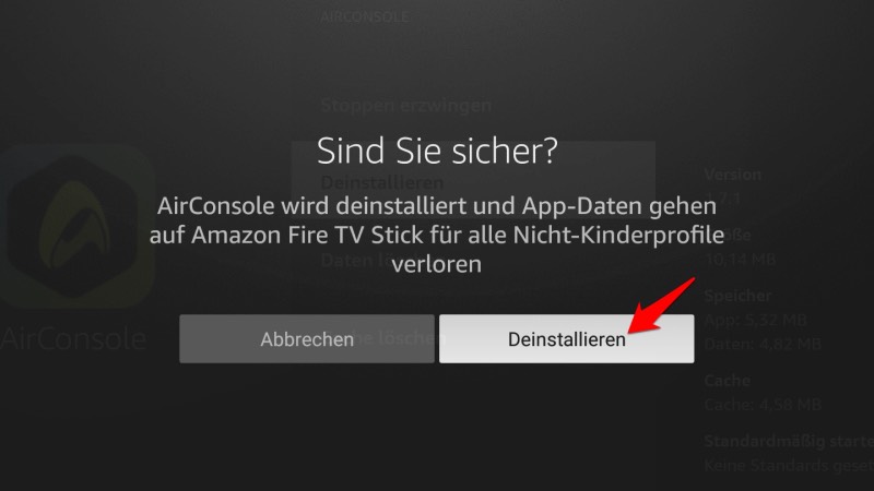 Selten genutzte App löschen