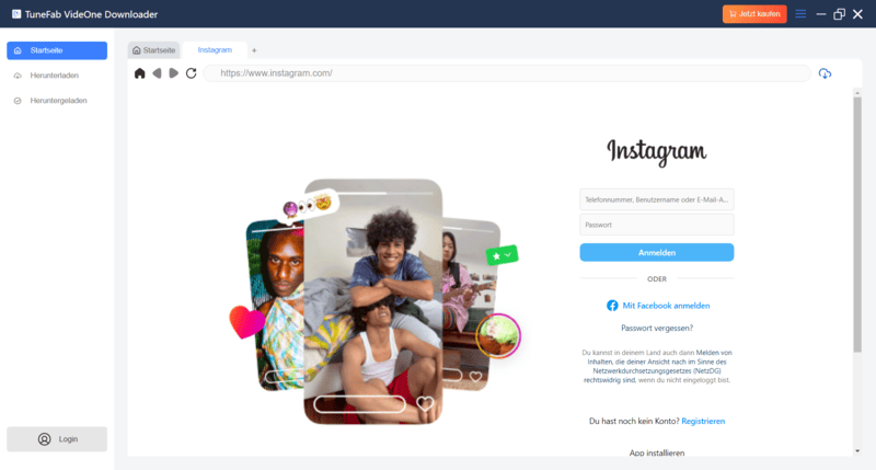 Instagram Konto anmelden