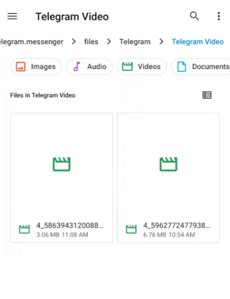 Telegram Videos durch Files finden