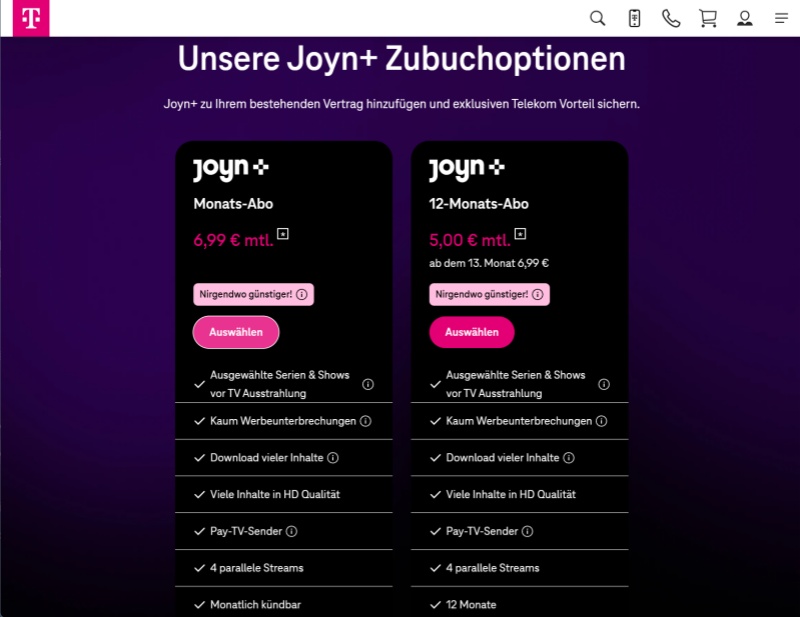 Telekom mit Joyn+