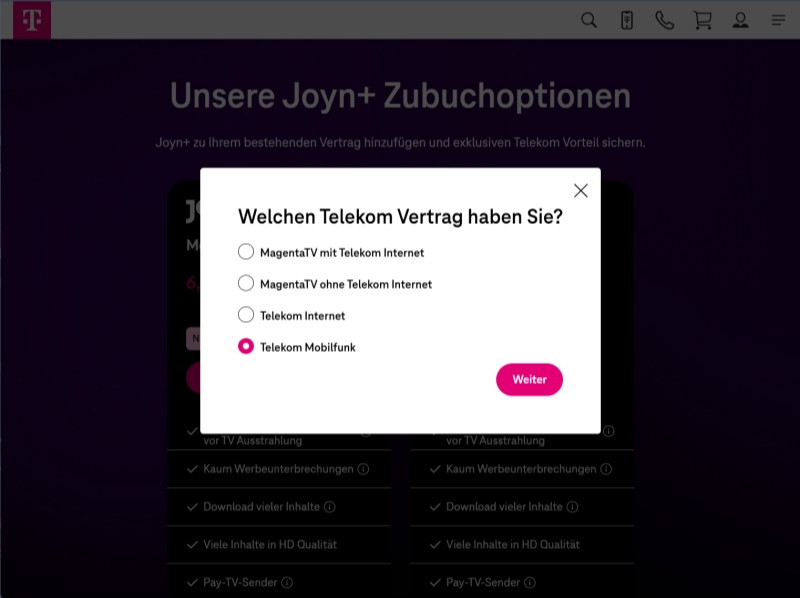 Telekom-Vertragstyp überprüfen