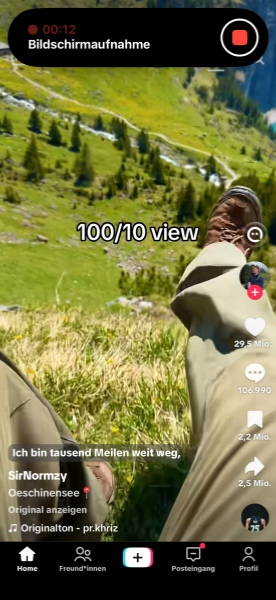 TikTok-Video in iOS aufnehmen