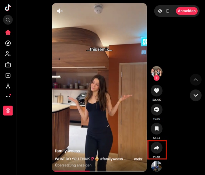 TikTok-Videos auf PC teilen
