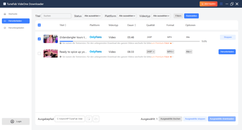 Herunterladen beenden