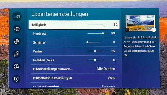 TV Bildeinstellungen anpassen