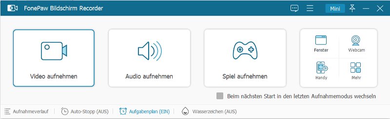 Video aufnehmen auswählen