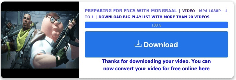 Schritt 3. Warten Sie eine Weile, dann wird das Video mit der Schaltfläche Download unten angezeigt. Klicken Sie einfach auf „Herunterladen“, um es auf Ihrem Gerät zu speichern.