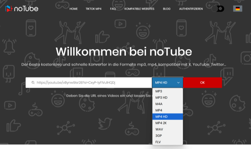 Video-Link in noTube Downloader analysieren