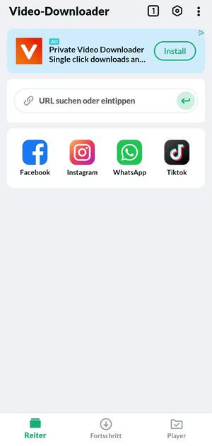 Videolink in All Video Downloader einfügen