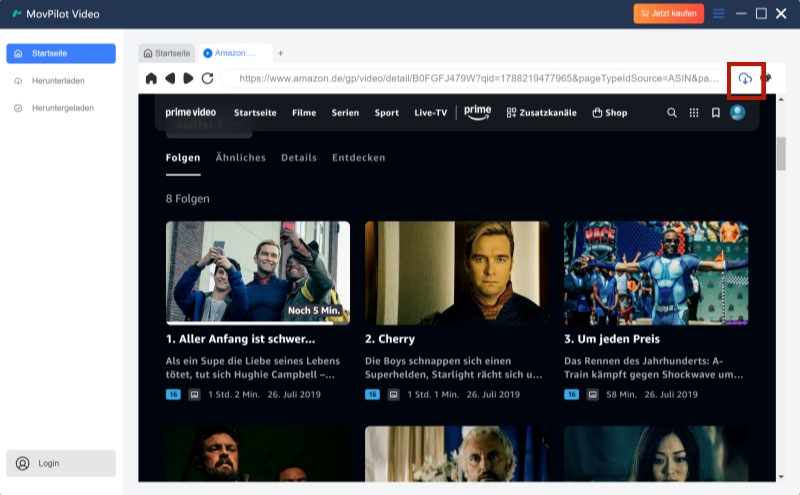 Videos in MovPilot zur Download-Warteschlange hinzuzufügen