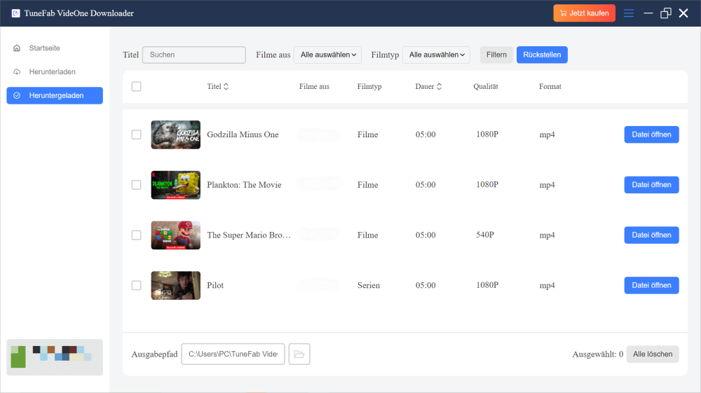 Videos werden heruntergeladen