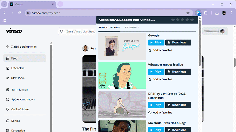 VimUp Vimeo Video Downloader Chrome Erweiterungen