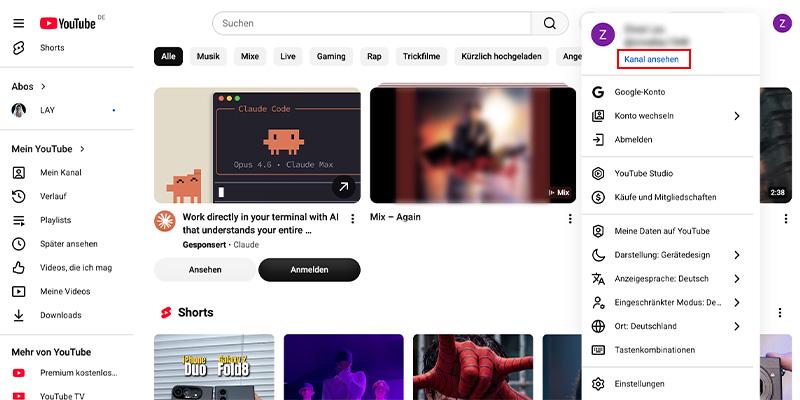 YouTube Kanal ansehen