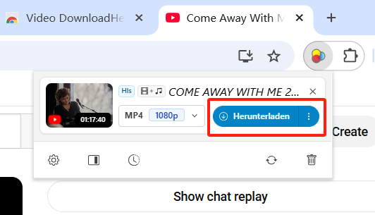 YouTube Livestream über Erweiterung downloaden