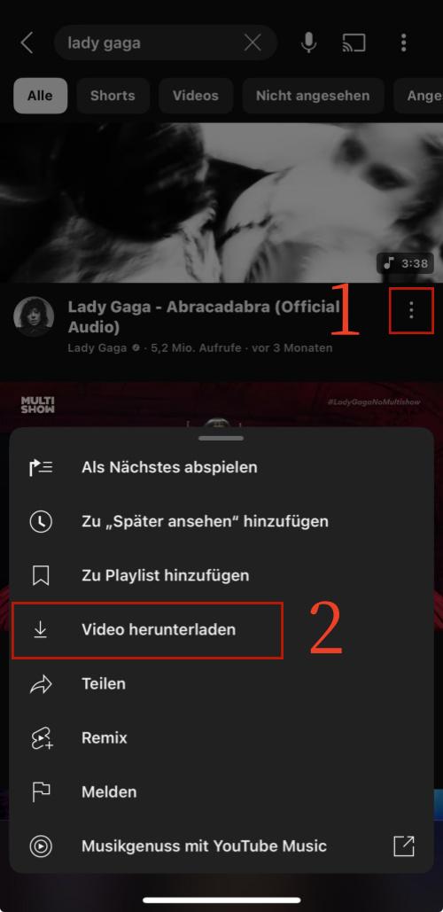 YouTube Video Download mitPremium in der App