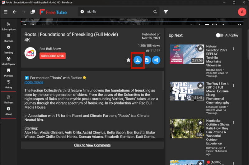 YouTube Video mit FreeTubeApp downloaden