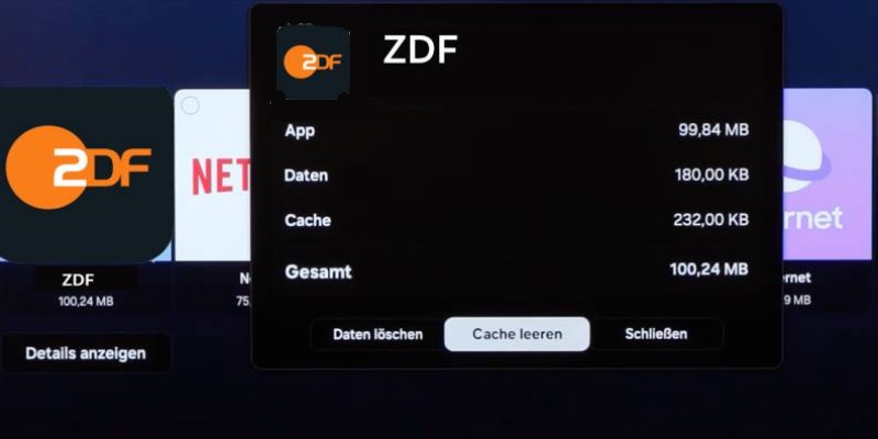 ZDF Cache auf Smart TV leeren