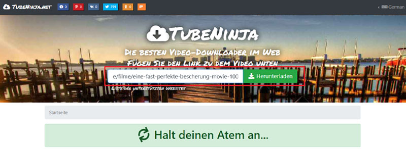 ZDF Mediathek Filmlink eingeben ins Online-Tool