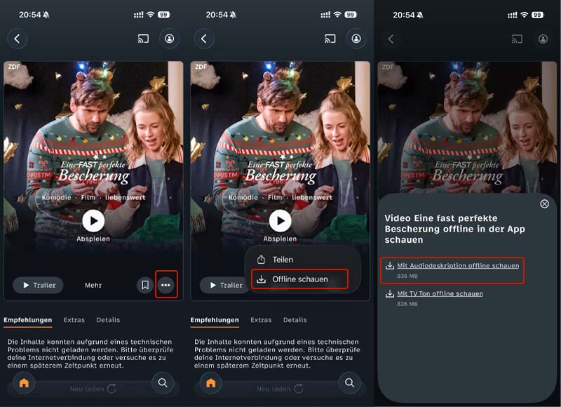 ZDF Video finden und downloaden via Handy App